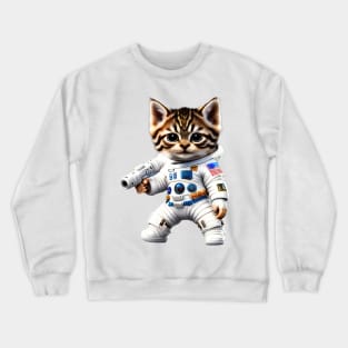 astronaut cat Crewneck Sweatshirt